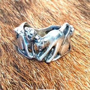Sterling Silver Cat Ring Size 6
